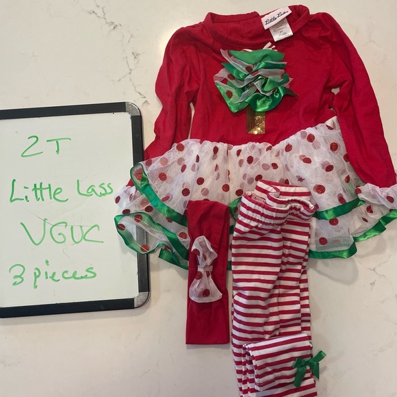 2T Girls Holiday Outfit 3 pieces
